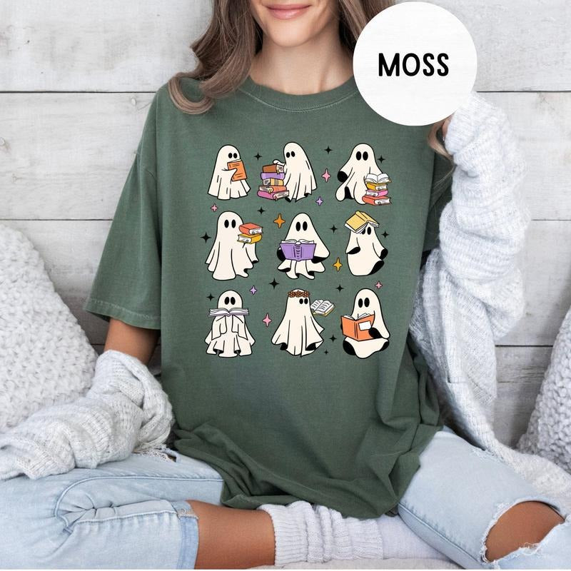 Cute Acotar Ghost Shirt, Ghost Reading A Court of Mist and Fury T-shirt, SJM Book Reader, SJM Book Ghost Shirt, SJM Halloween T-shirt, Comfort Colors