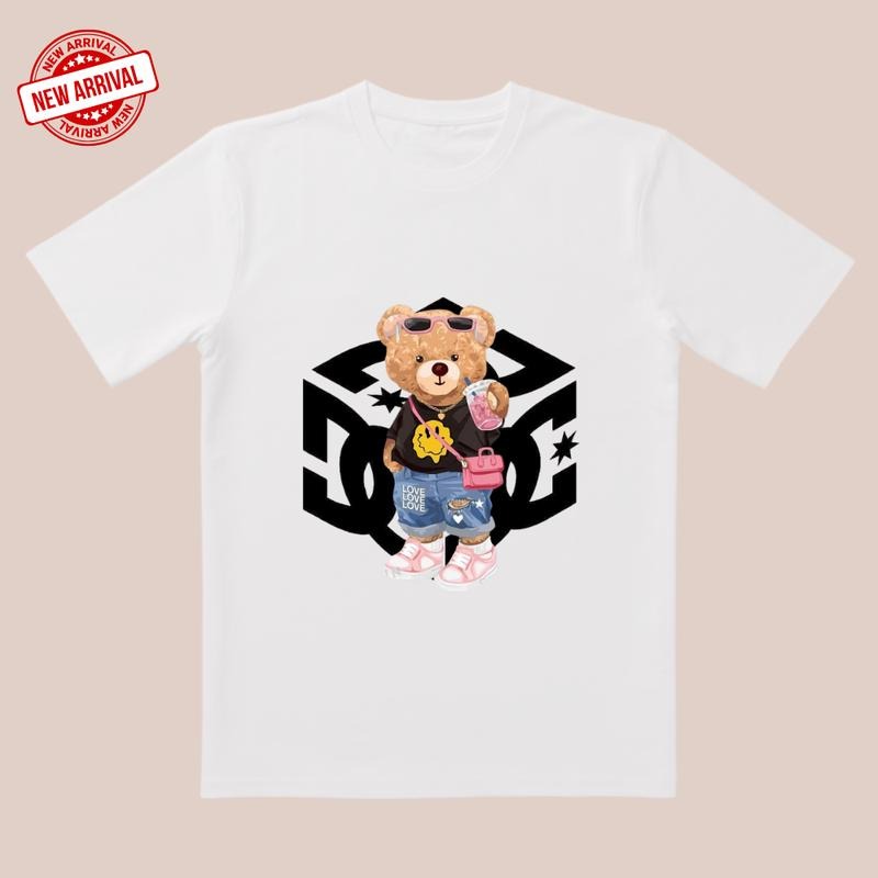 Cute Bear Graphic Tee |   Sunglasses & Jeans Design |   Unisex Streetwear for Daily Casual