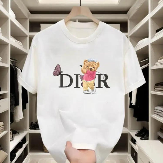 Cute Bear Swing Shape Is Super Cute, with Butterfly Elements and Personalized Letters, Delicate and Eye-Catching. Pure Cotton Material Is Comfortable and Versatile, Easy to Improve Daily Wear Style