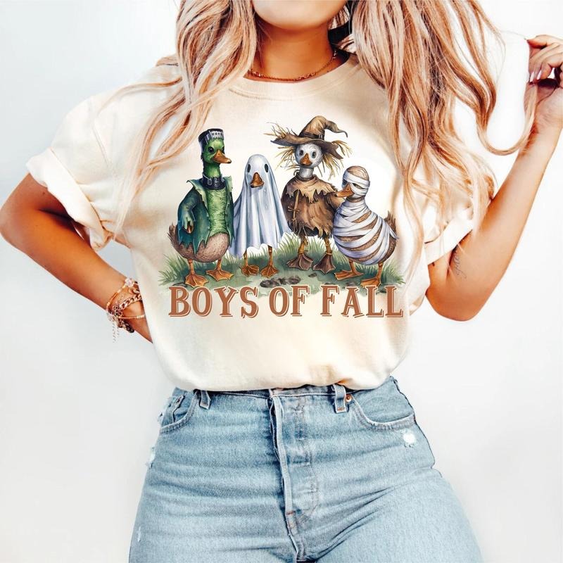 Cute Boys of Fall Ghost Ducks Shirt, Fall Vibes,  Fall Pumpkins,  Fall Autumn, Fall Season