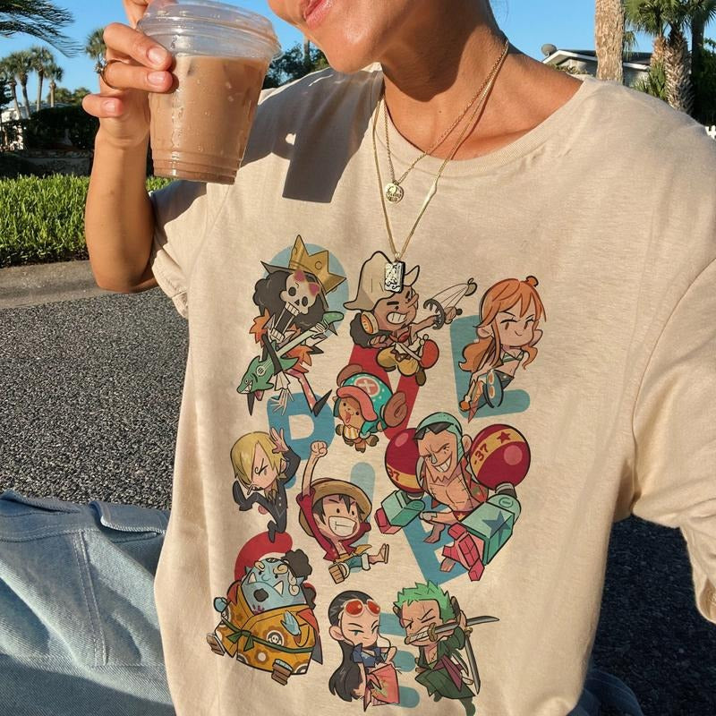 Cute Chipi One Piece T-shirt, Anime Shirt, Gift For Anime Fan Shirt