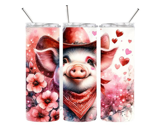Cute Country pig 20oz Stainless steel tumbler
