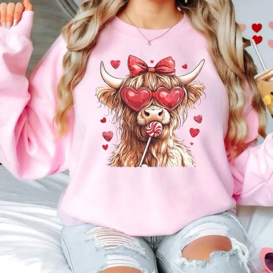 Cute Cow Lovers Valentines Day  - Sweatshirt