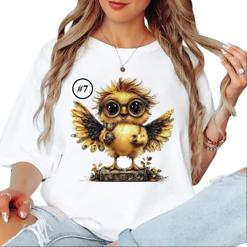 Cute Crazy Chicken with Glasses T-shirt Crazy Chicken sweatshirt Hoodie Season Hunt Chicken art Unisex Cotton Top