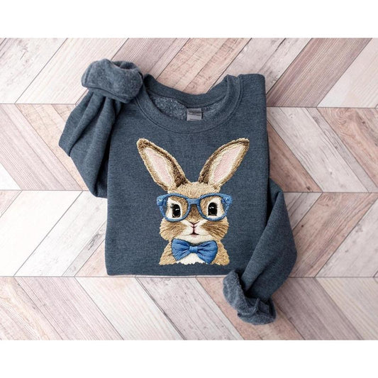 Cute Easter Bunny Sweatshirt, Easter Rabbit T-Shirt, Easter Bunny Hoodie, Easter Gift for Mom, Kids Easter Sweatshirt, Retro Bunny Sweatshirt