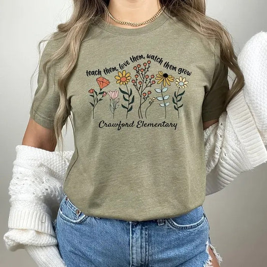 Cute Floral Teacher Shirts,Teach Them Love Them Watch Them Grow, Kindergarten Teacher Shirt, Back To School Shirt, Teacher Appreciation Gift  T-shirt, sweater and Hoodie