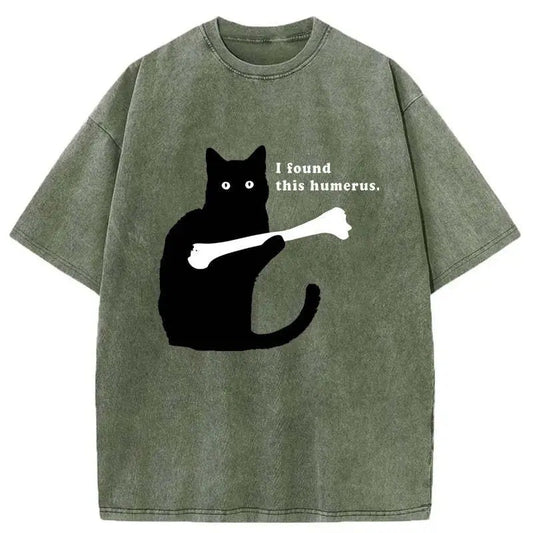 Cute Funny Cat Animal Meme Tee, I Found This Humerus Shirt, Comfortable Unisex Heavy Cotton Tee, Quirky And Humorous Quote Merch