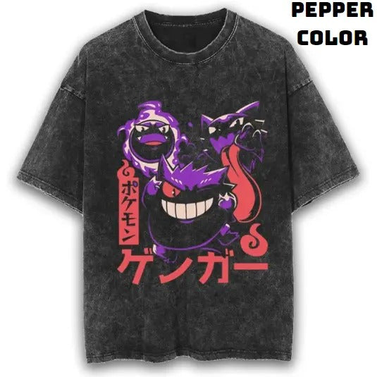 Cute Gengar Trio Vintage T-Shirt, Gengar Shirt, Pokemon Shirt, Pokemon Merch, Pokemon Gengar Shirt, Ghostly Gengar, Funny Halloween Shirt, Anime Manga Shirt, Graphic Tee Shirt, Unisex T-Shirt, Gift For Fan Pokemon, Halloween Gifts Top Menswear