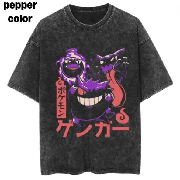 Cute Gengar Trio Vintage Tee, Gengar T-Shirt, Pokemon Graphic Tees, Unisex Anime Shirt, Sweatshirt Menswear Womenswear Streetwear