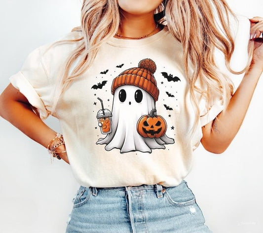Cute Ghost Sweatshirt, Cute Ghost Shirt, Funny Spooky Sweatshirt, Womens Ghost Sweatshirt, Spooky Season Shirt, Halloween Shirt, Halloween Sweatshirt, Unisex Classic Cotton Graphic Print All Sizes for Men and Women