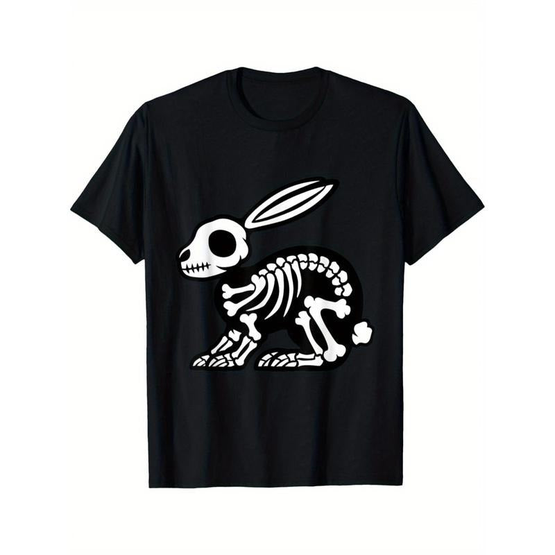 Cute Halloween Bunny Skeleton Animal Rabbit Archeologist men's T-Shirt made in usa