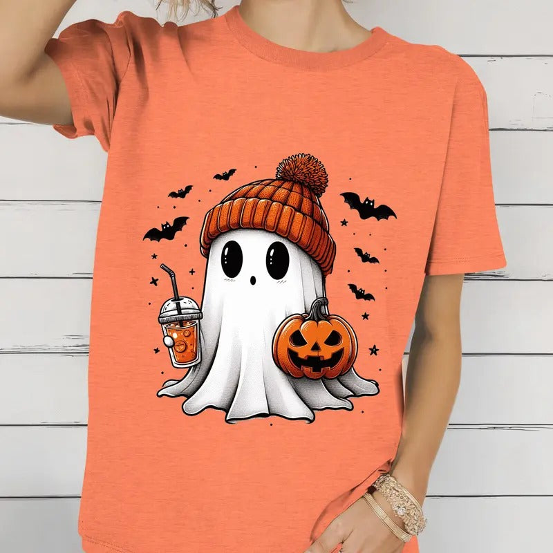 Cute Halloween Ghost.  Casual Everyday Relaxed Halloween Unisex T-Shirt.