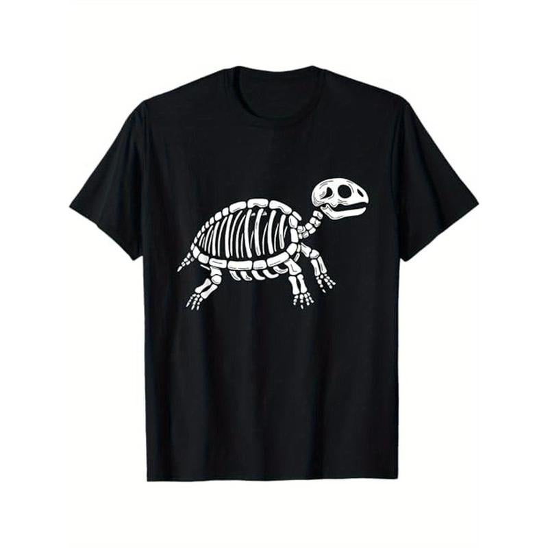 Cute Halloween Turtle Skeleton Tortoise Fossils Archeologist Men Women T - Shirt, 100% Cotton, Gifts for Friends Who Love Archaeology, S - XXXL, Black made in usastyle{n002}2