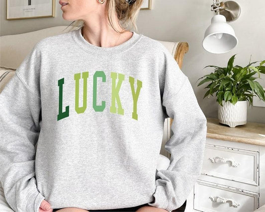 Cute Lucky Sweatshirt, Funny St Patrick's Day Sweatshirt, Irish Shirt, Women's St Patricks Day Shirt, Womenswear