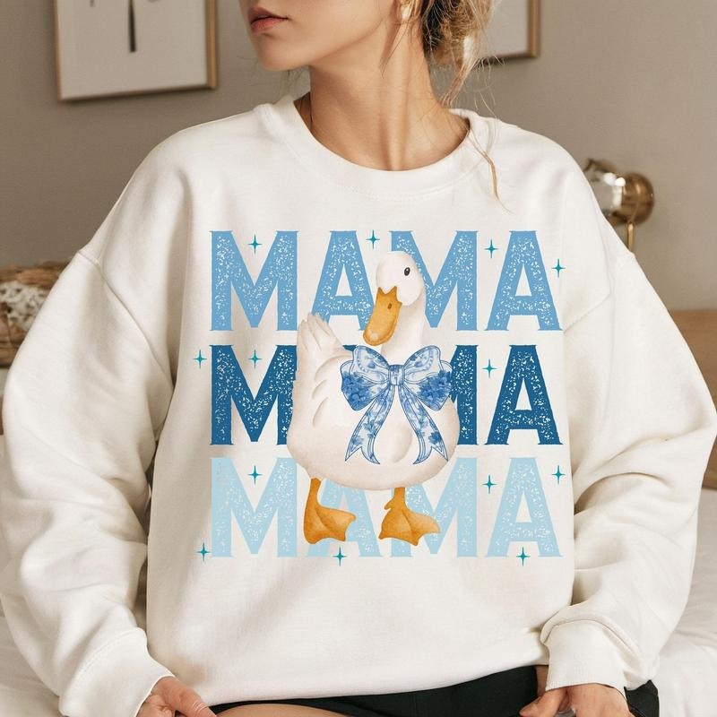 Cute Mama Coquette Silly Goose Shirt, Goose Lover Sweater, Mother's Day Gift, Girly Goose T-shirt, Birthday Gift For Her, Duck Shirt