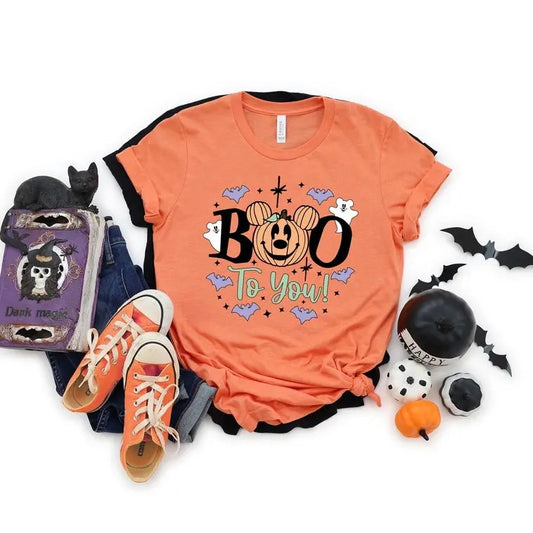Cute Mickey Boo T-shirt, Halloween Shirts, Family Halloween Shirts, Matching Family Halloween Shirts, Pumpkin T-shirts