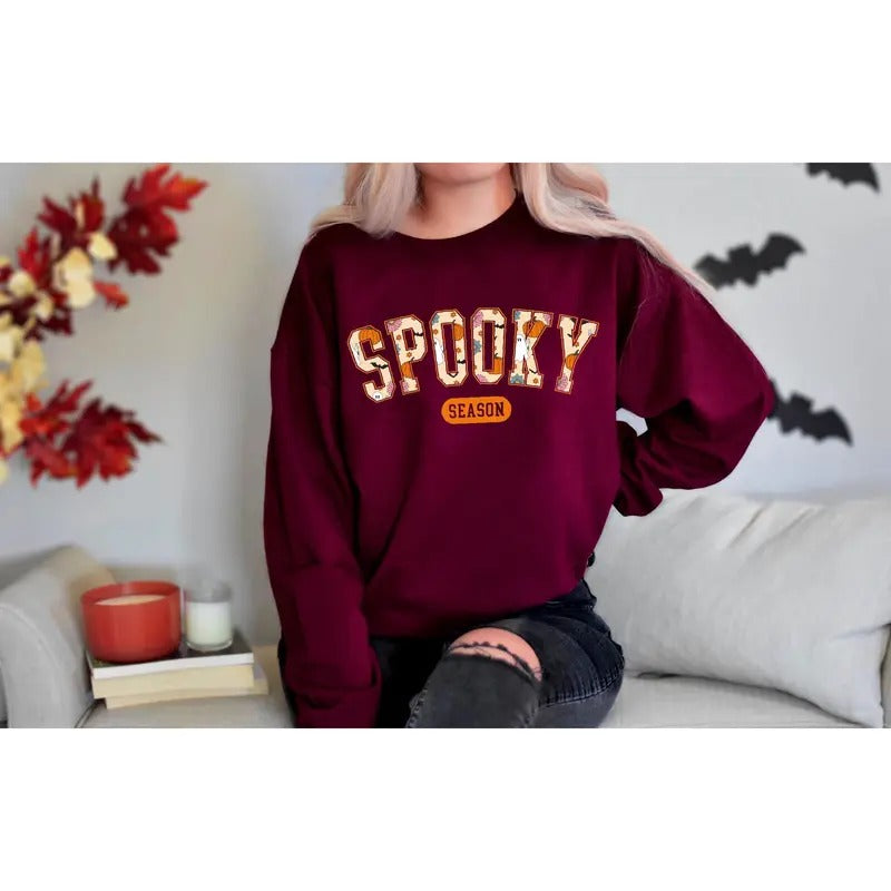 Cute Spooky Season Sweatshirthalloween Sweatshirt Womens Halloween Sweatshirt Cute Fall Sweater Gift For Halloween Spooky Season Shirt  T-shirt, sweater and Hoodie