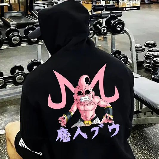 Cute Unisex Majin Buu Graphic Print Hoodie, Casual Dragon Ball Hoodie, Manga Hoodie For Men, Best Anime Hoodie, Gift For Anime Lovers, Anime Printed Shirt, DB Gift For Fans, Gift For Him, Gift For Her Tops