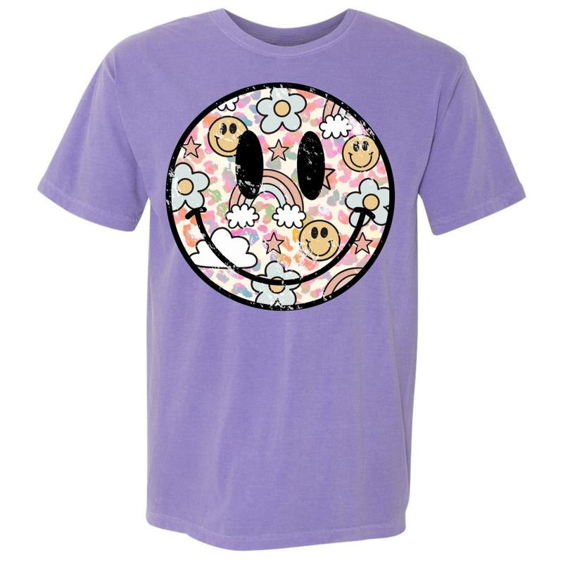 Cutesy Retro Happy Face Comfort Colors T-Shirt 'NLB'