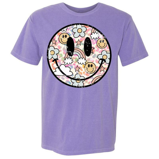 Cutesy Retro Happy Face Comfort Colors T-Shirt 'NLB'