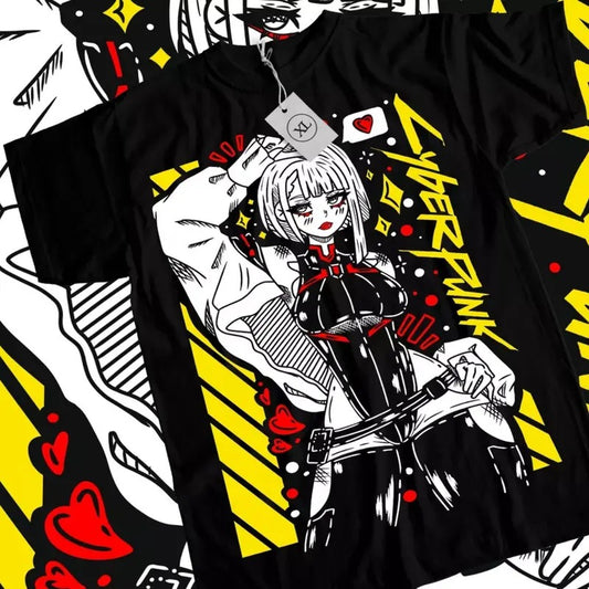 Cyberpunk Edgerunners Anime T-Shirt & Sweatshirt, Lucy Kawaii Waifu Graphic Tee, Anime Manga Lover Gifts Ball Cotton