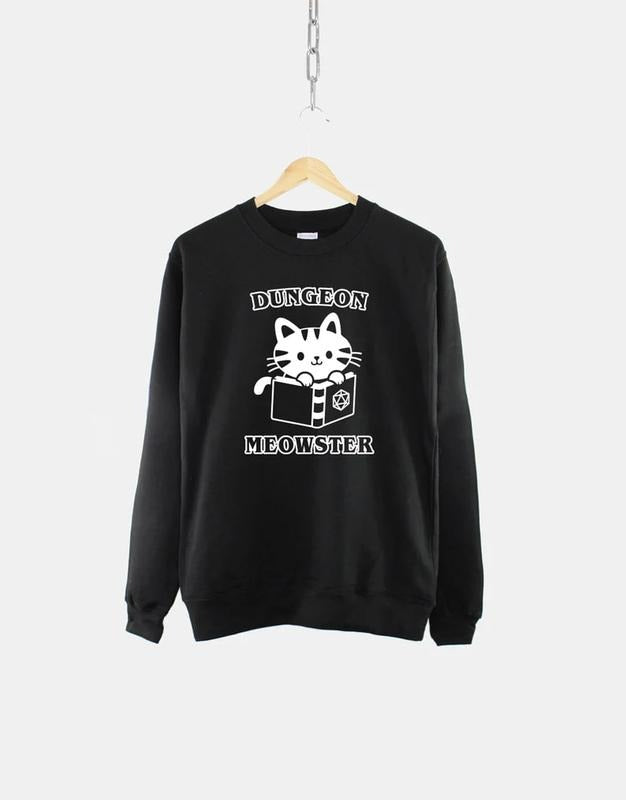 D And D Sweatshirt - Dungeons and Dragons Sweatshirt - Dungeon Meowster Cat Sweatshirt - D&D Gift - Dungeon Master Sweatshirt