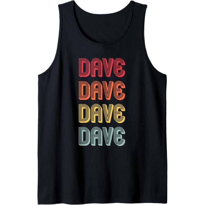 DAVE Gift Name Personalized Funny Retro Vintage Birthday Tank Top Made in USA