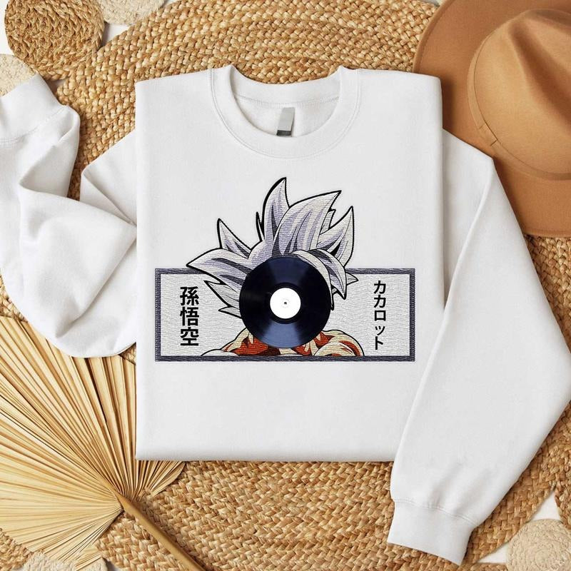 DBS Embroidered Shirt, Ultra Instinct GK Embroidered Sweatshirt, For Anime Lover Gift, Manga Embroidered Tee
