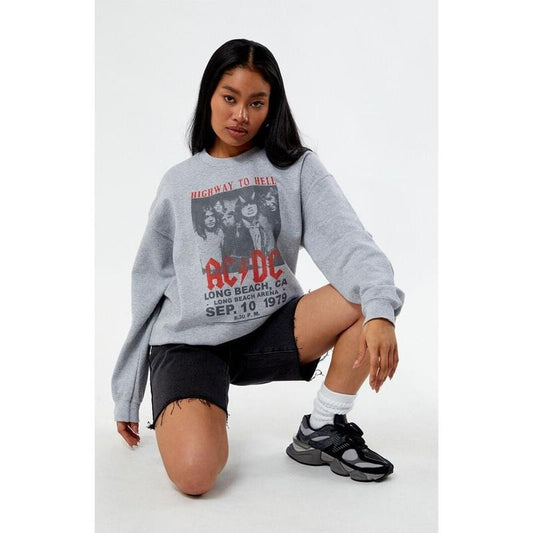 Junk Food Women's AC/DC Highway Tour Crew Neck Sweatshirt