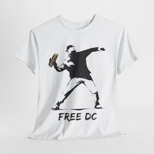 DC Sandwich Thrower Banksy Inspired Tee, Free DC Statehood Advocate Anti-Trump Shirt, Washington Resistance Abolish ICE Top