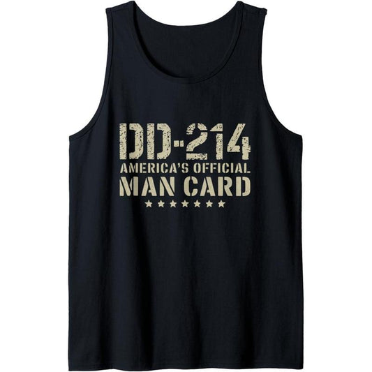 DD-214 America's Official Man Card Veteran Day Retro Army Tank Top