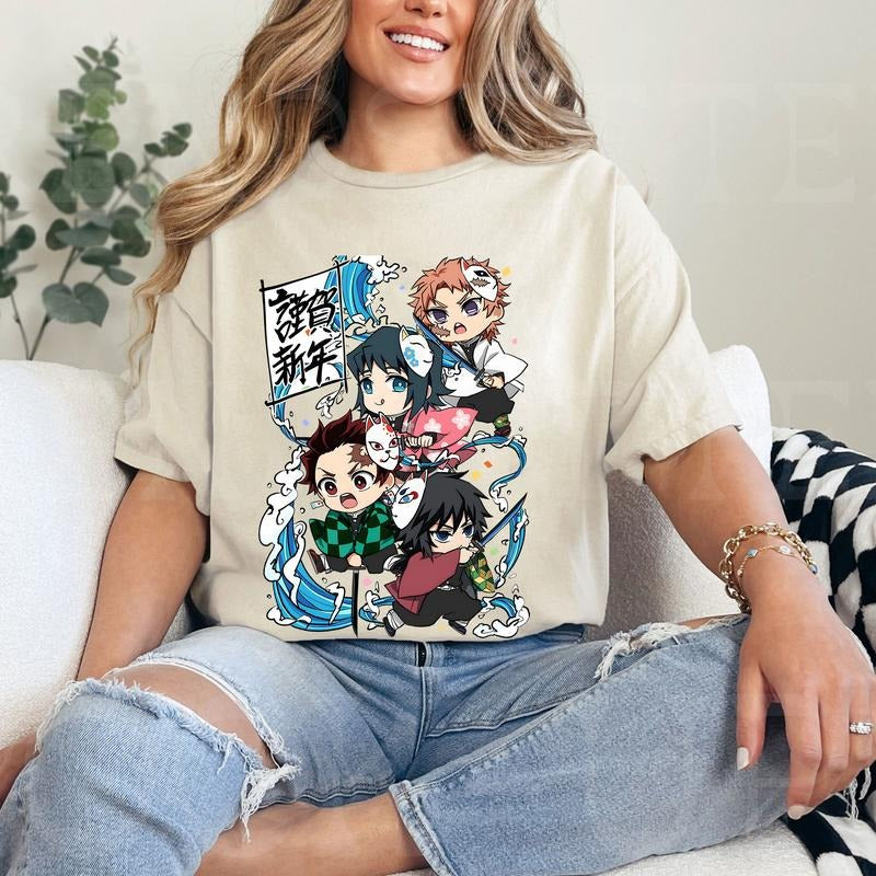 DS Tanjiro Giyu Sabito Makomo Tshirt Crewneck Hoodie Comfort Cotton