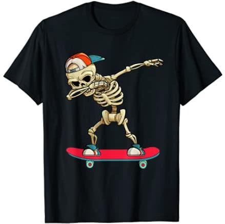 Dabbing Skate Skeleton T-Shirt Menswear Top