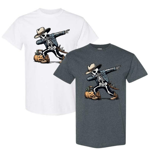 Dabbing Skeleton Cowboy Costume T-Shirt Sweatshirt Hoodie, Trendy Shirt