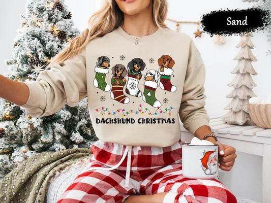 Dachshund Christmas Sweatshirt, Dachshund Christmas Shirt, Dachshund Dog Lover Sweatshirt, Dachshund New Year Shirt, Christmas Dog Shirt