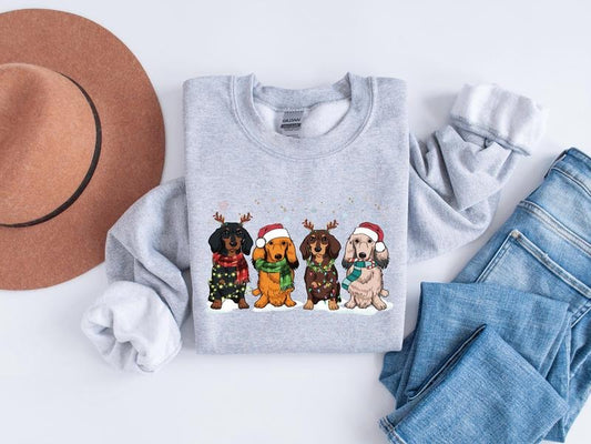 Dachshund Christmas Sweatshirt, Dachshund Christmas Shirt, Dog Lover Gift, Dachshund New Year Shirt, Christmas Crewneck, Dachshund Mom Shirt