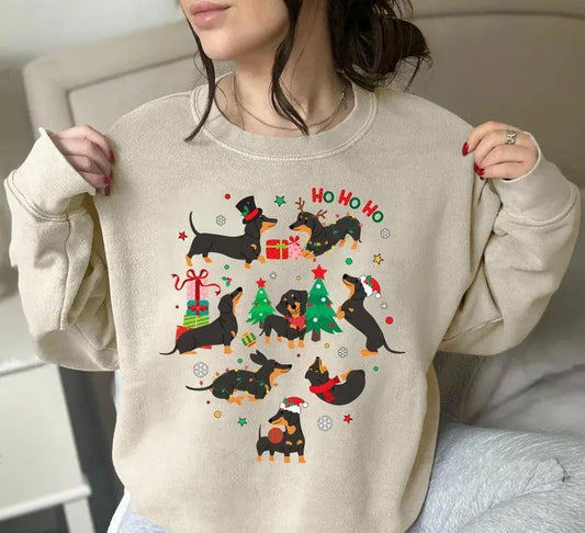 Dachshund Christmas Sweatshirt, Dachshund Xmas Sweater, Christmas Dog Shirt, Xmas Dachshund Tee, Christmas Gift For Dog Lover