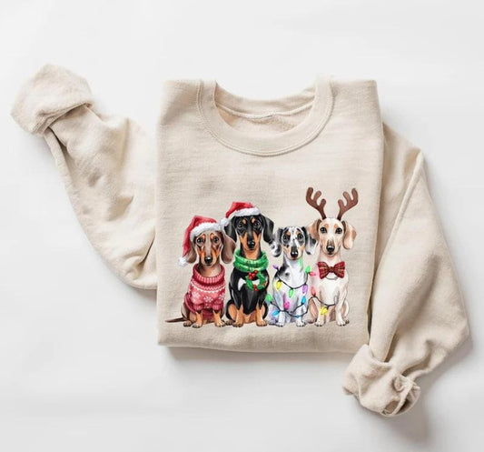 Dachshund Christmas Sweatshirt, Dog Lover Gift, Holiday Sweaters, Christmas Dachshund Shirt, Christmas Crewneck, Dog Mom Shirt, Xmas Tshirt
