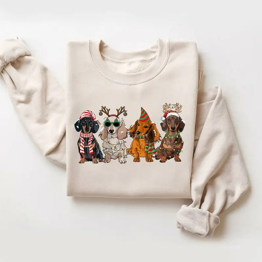 Dachshund Christmas Sweatshirt, Santa Dog Christmas Sweatshirt, Dachshund Lover Gift, Wiener Dog Christmas Shirt, Sausage Dog Christmas Crewneck