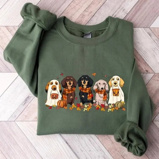 Dachshund Fall Dogs Sweatshirt, Dachshund Dog Mom Sweatshirt, Fall Dog Tees, Autumn Dog Gift Sweatshirt, Dog Lovers Tees, Fall Dogs Sweatshirt