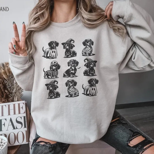 Dachshund Halloween Sweatshirt, Dachshund Halloween, Wiener dog, doxie, Dachshund mom, Dachshund fall, Dog mom crewneck