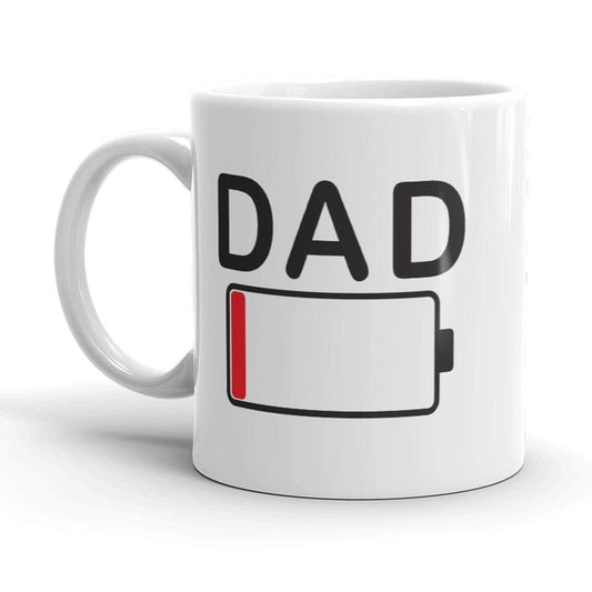 Dad Battery Mug Funny Fathers Day Coffee Cup-11oz Funny Coffee Mugs Ceramic Printed Drinkware Cup