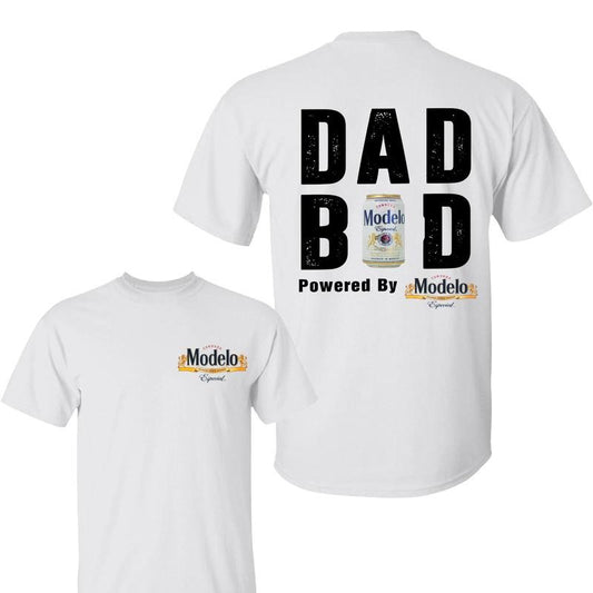Dad Bod Powered By Modelo Shirt, Dad Bod Shirt, Trendy Beverage Apparel, Perfect Gift for Dads, For Men And Women