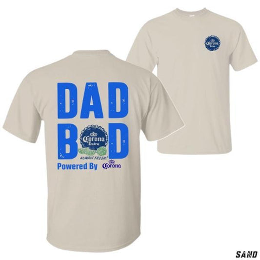 Dad Bod T-shirt - Funny Beer Can Design Featuring Corona Extra Graphic Unisex - Gift For Dad - Casual Streetwear Machine Washable T Shirts For Men