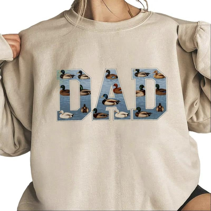 Dad Duck Sweatshirt Hunting Season 2025 Western Hunter Dad Trendy T-Shirt Hoodie Cotton Womenswear
