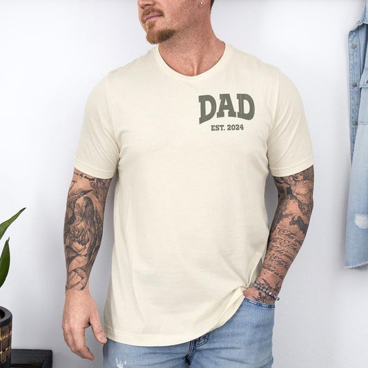 Dad Est 2024 Tshirt, Personalized Dad Shirt, Custom Dad, Pregnancy Announcement for Dad, Gift for Dad, Father's Day Shirt, New Dad Shirt