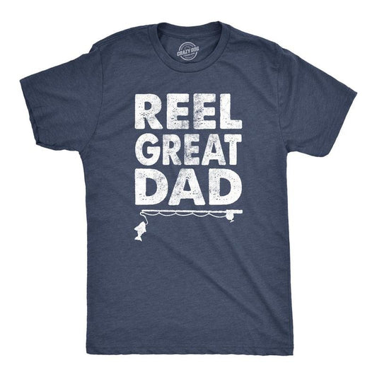 Dad Fishing Shirts Funny Father's Day Reel Cool Dad Papa Grandpa Tee Mens Funny T Shirts Cool Tees Soft Stylish Casual Menswear Dad