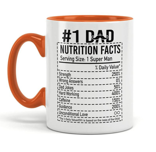 Dad Gifts, Dad Nutrition Fact Coffee Mug, Fathers Day Gifts From Daughter, Gifts For Him, Gifts For Daddy Coffee Mug, Father Gift, 11 15oz Ceramic Cup