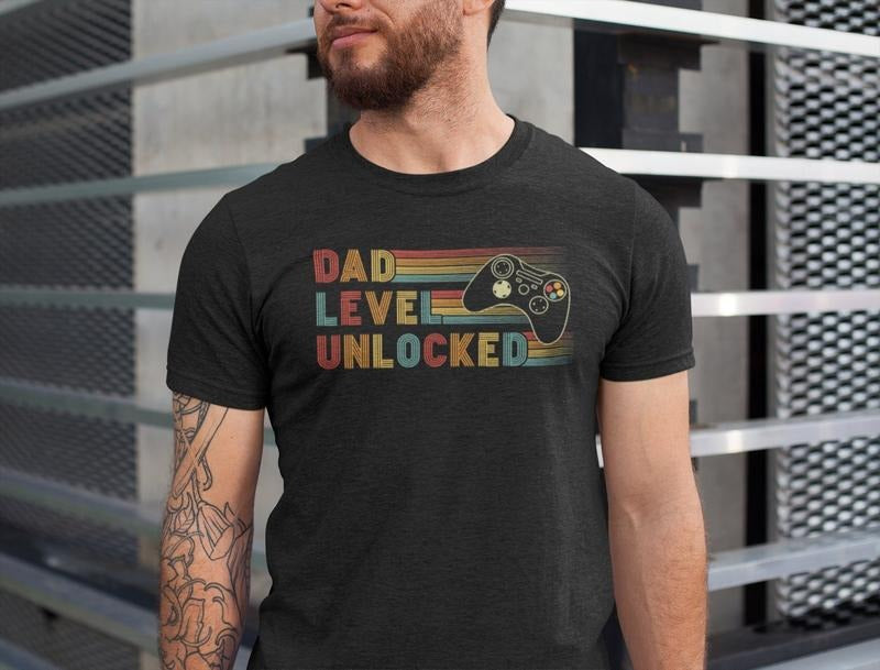 Dad Level Unlocked Shirt, Funny New Dad T-Shirt, Dad Gaming Shirt, First Time Dad, Father's Day Gift Idea, New Super Dad Announcement Shirtstyle{n002}2