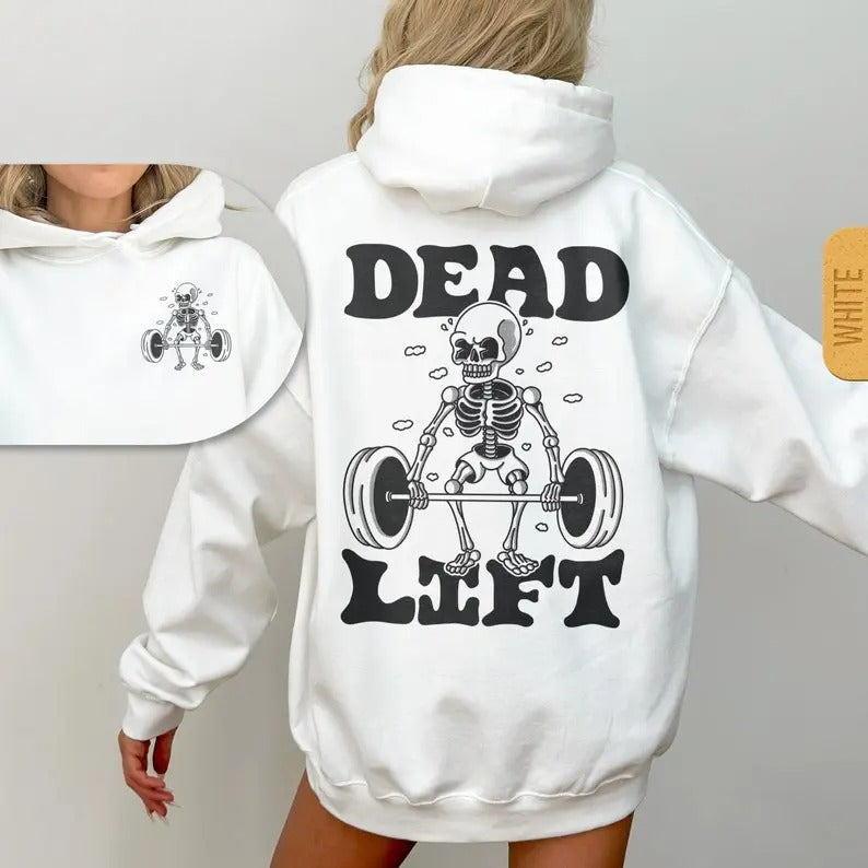 Dad Lift Skeleton Hoodie - Unisex Gym Pump Cover, Funny Workout Hoody, Weightlifting Retro Hooded Sweatshirt, Trendy Hoodie, Fitness Gift